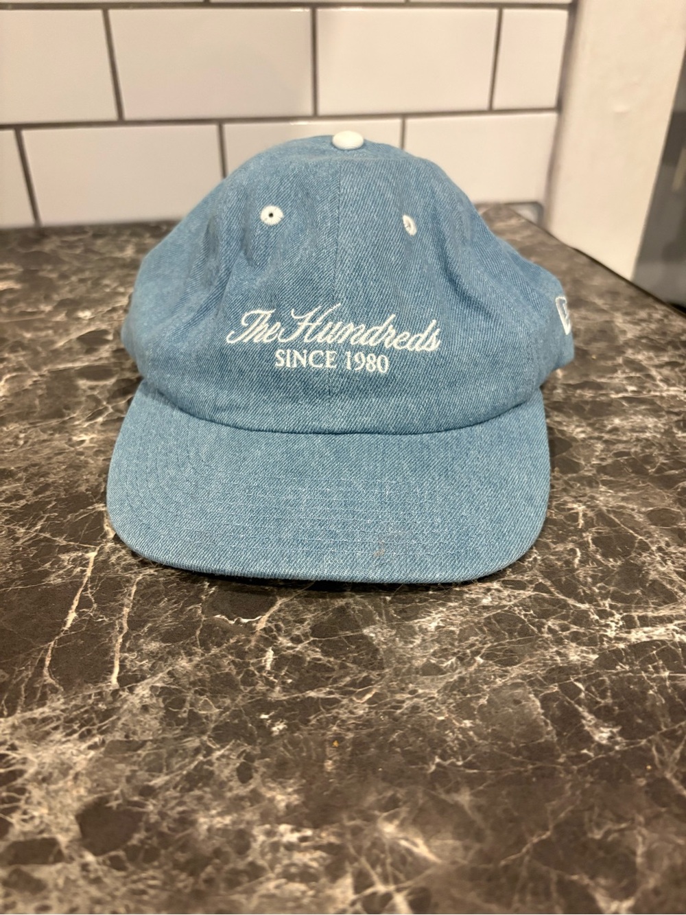 The Hundreds Light Blue Denim Logo SnapBack Cap